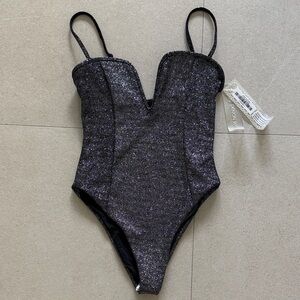 DEVON WINDSOR Glittery Black Kids Bodysuit